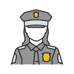 Policewoman color icon