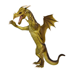 3D Illustration Fantasy Dragon on White