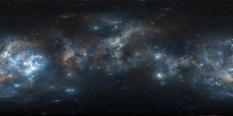 360 Äquirechteckige Projektion. Weltraumhintergrund mit Nebel und Sternen. Panorama, Umgebungskarte. Sphärisches HDRI-Panorama. © Peter Jurik