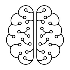 brain icon over white background, vector illustration