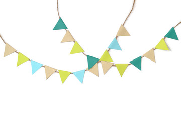 Earth day bunting paper cut on white background - isolated