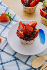 Strawberry cup cake.