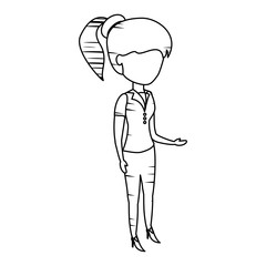 avatar businesswoman standing over white background, vector illustration