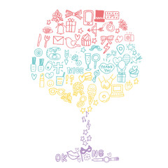 アイコン　手描き　セット