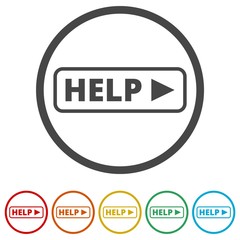 Help sing, Help icon, 6 Colors Included