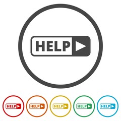 Help sing, Help icon, 6 Colors Included