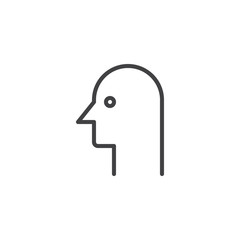 Human head outline icon. linear style sign for mobile concept and web design. Person profile simple line vector icon. Symbol, logo illustration. Pixel perfect vector graphics