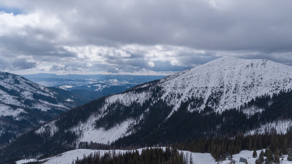 Naklejka na ściany i meble ski resort Jasna Slovakia mountain aerial drone top view