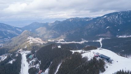 ski resort Jasna Slovakia mountain aerial drone top view