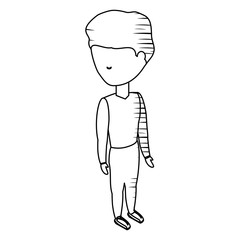 avatar man wearing casual clothes standing icon over white background vector illustration