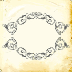 Vector baroque of vintage elements for design. 