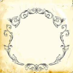 Vector baroque of vintage elements for design. 