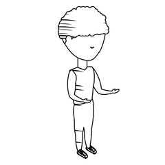 sketch of avatar man wearing sport clothes icon over white background vector illustration