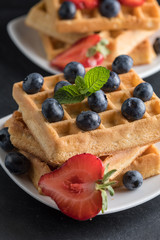 Waffles with berries.