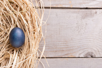 Colorful eastern eggs. Copy space. Selective focus