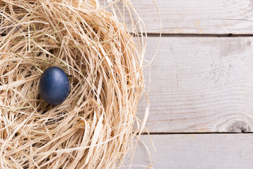 Colorful eastern eggs. Copy space. Selective focus
