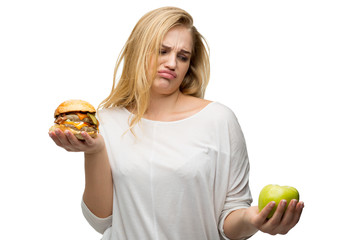 girl in choosing the right food
