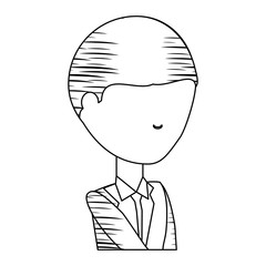 sketch of avatar businessman icon over white background, vector illustration