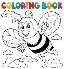 Coloring book happy bee theme 1