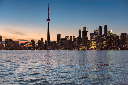 Toronto city skyline at sunset, Canada