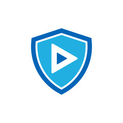 Fototapeta premium Video Shield Logo Icon Design