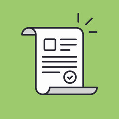 Document approved icon suitable for info graphics, websites and print media and interfaces. Line vector icon.