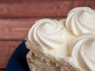 Delicious light ice cream cake with roses cream