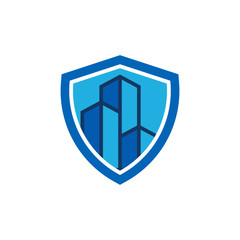 Building Shield Logo Icon Design