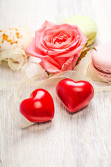 Obraz na płótnie Canvas Hears and sweets valentine background