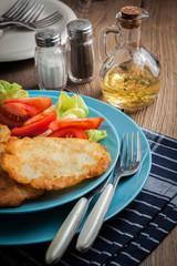 Crispy fried homemade potato pancakes.