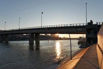 Fototapeta premium Seine river quay in Ivry sur Seine city