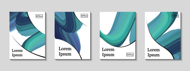Naklejka premium Minimal vector covers set. Future 3d geometric