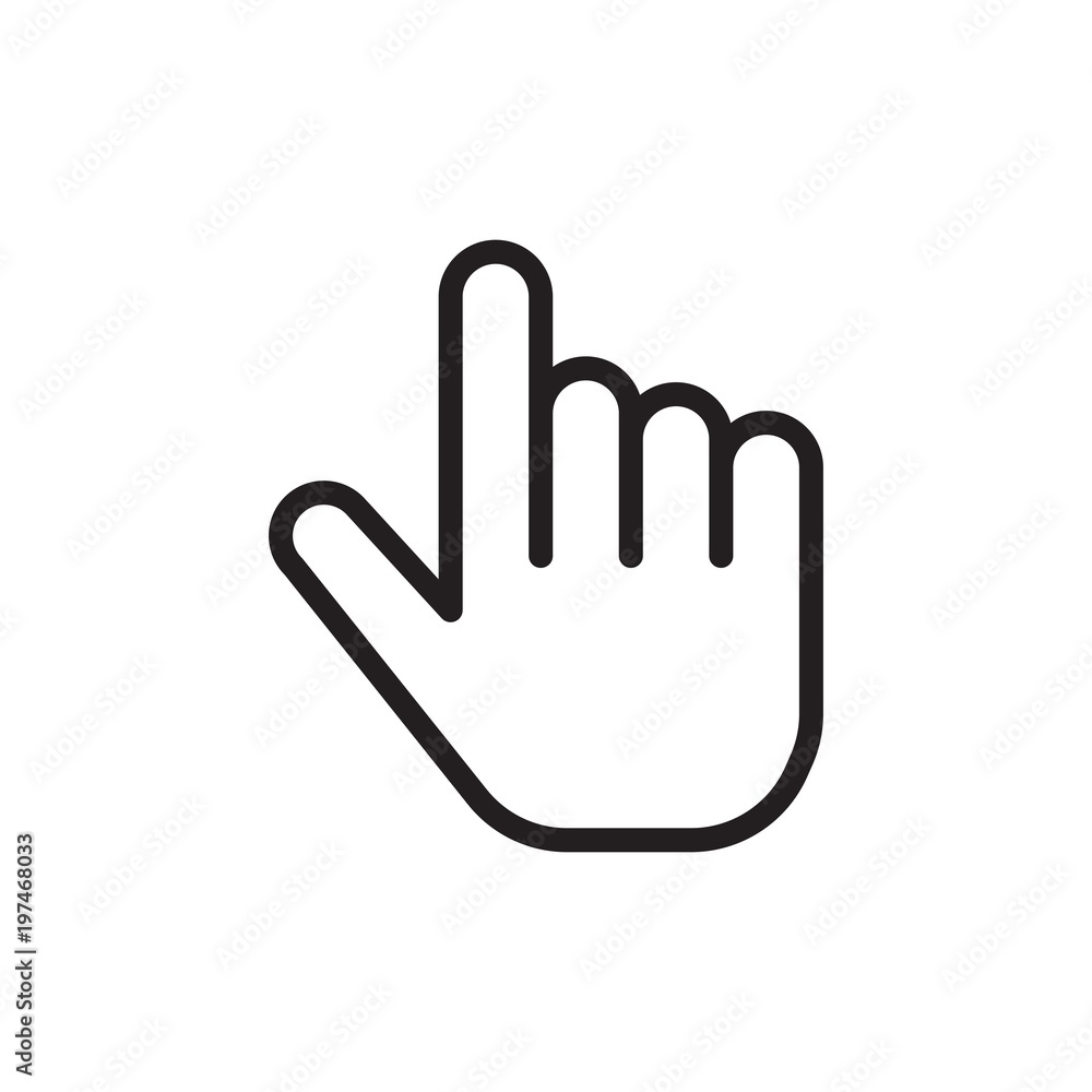 Aufkleber hand click outlined vector icon. modern simple isolated sign. pixel perfect vector illustration for 
