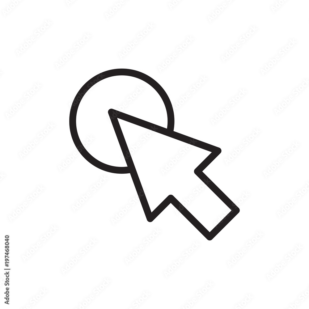 Aufkleber arrow click outlined vector icon. modern simple isolated sign. pixel perfect vector illustration for