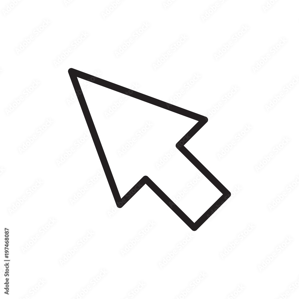 Poster arrow cursor outlined vector icon. modern simple isolated sign. pixel perfect vector illustration fo
