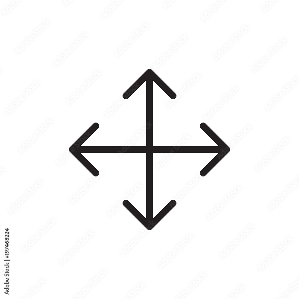 Poster arrow scroll cursor outlined vector icon. modern simple isolated sign. pixel perfect vector illustra