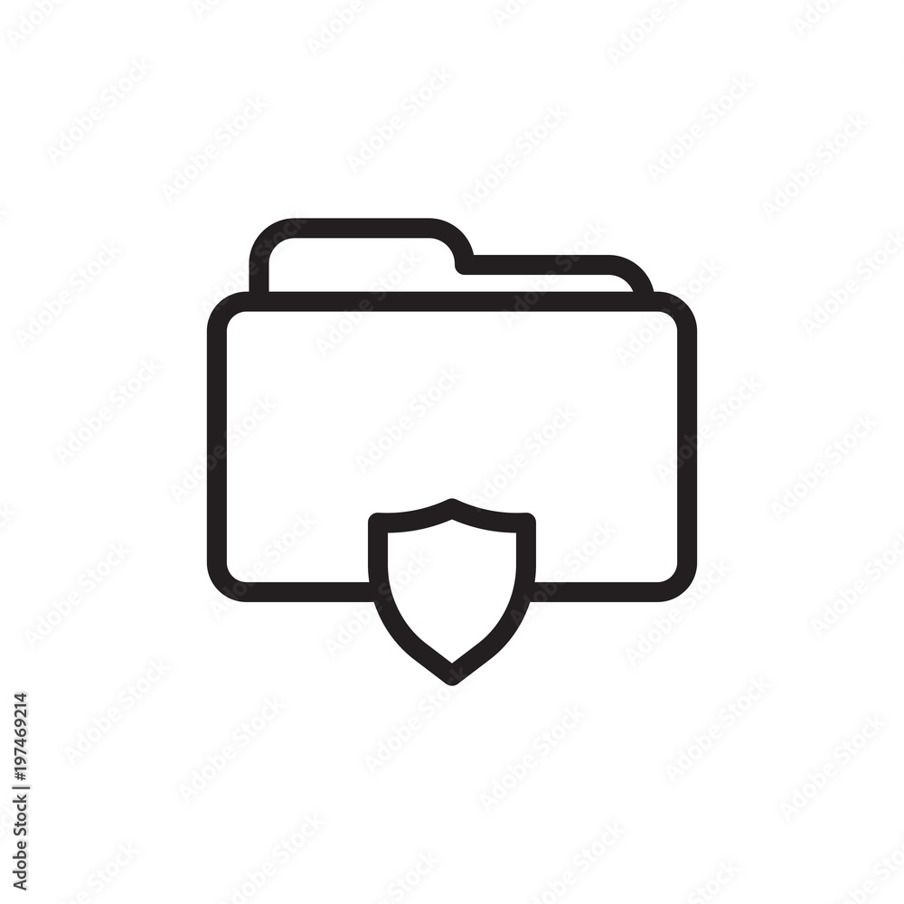 Poster folder security outlined vector icon. modern simple isolated sign. pixel perfect vector illustration