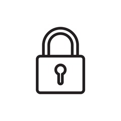 door lock, locked outlined vector icon. Modern simple isolated sign. Pixel perfect vector  illustration for logo, website, mobile app and other designs