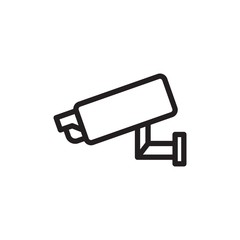 security camera outlined vector icon. Modern simple isolated sign. Pixel perfect vector  illustration for logo, website, mobile app and other designs