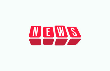 NEWS Colorful Vector Letter Alphabet Illustration Square 