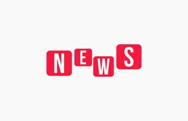 NEWS Colorful Vector Letter Alphabet Illustration Square 