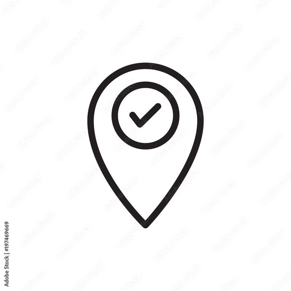 Poster check location outlined vector icon. modern simple isolated sign. pixel perfect vector illustration 