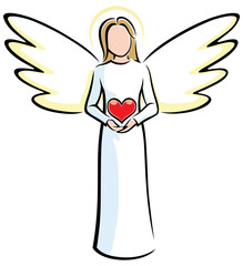 Angel Holding Heart
