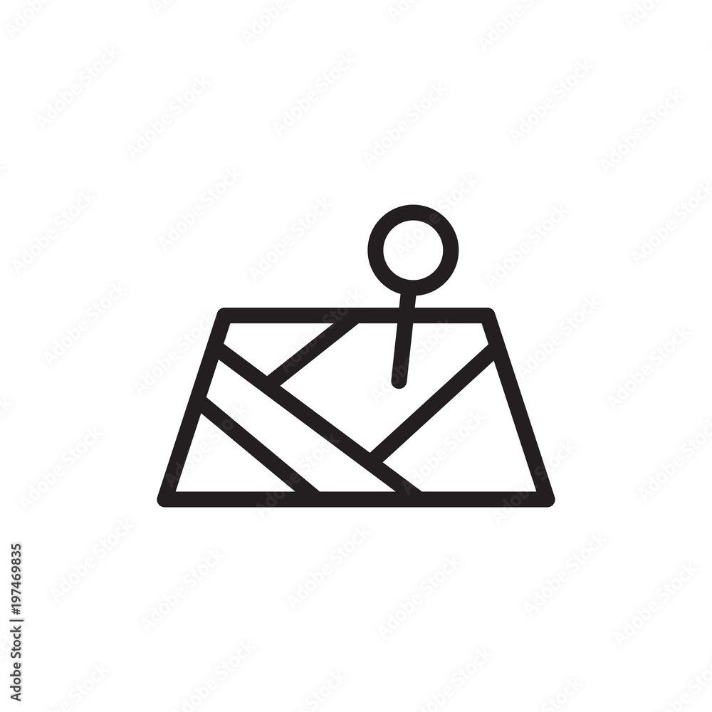 Poster map pin outlined vector icon. modern simple isolated sign. pixel perfect vector illustration for log
