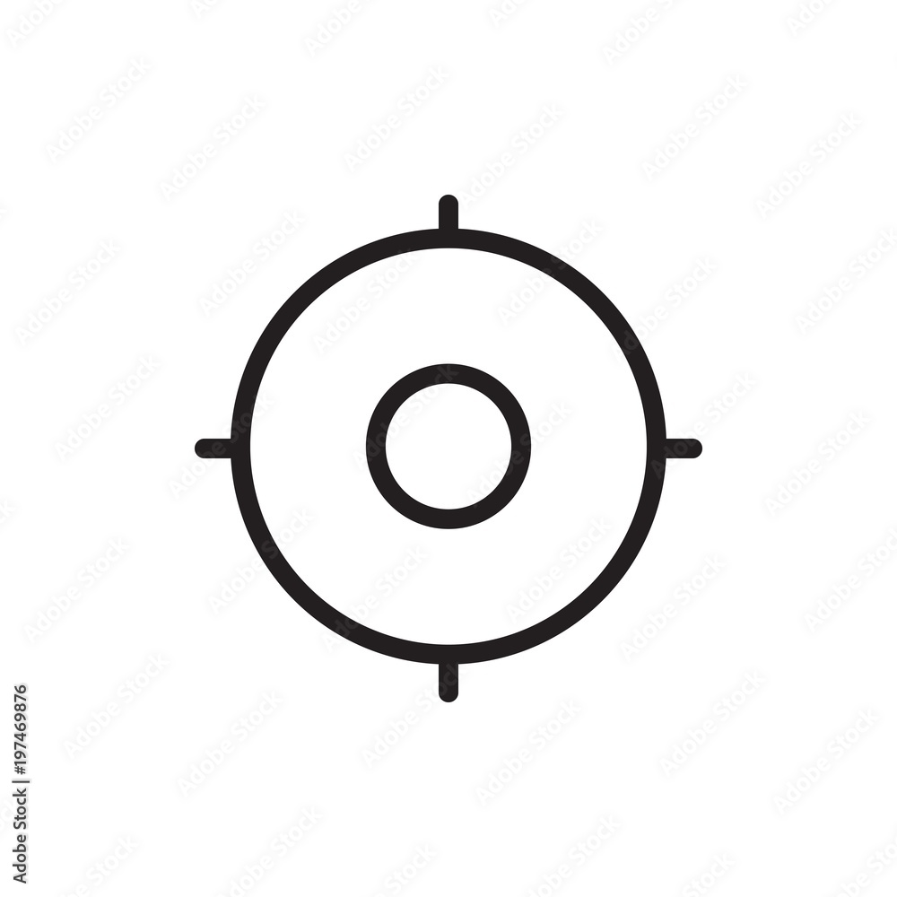 Poster target location outlined vector icon. modern simple isolated sign. pixel perfect vector illustration