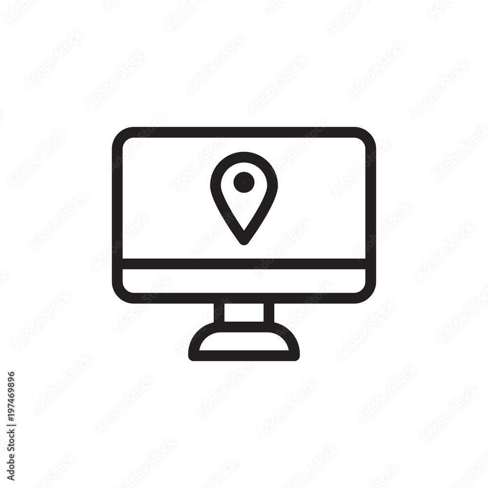 Poster web location outlined vector icon. modern simple isolated sign. pixel perfect vector illustration fo