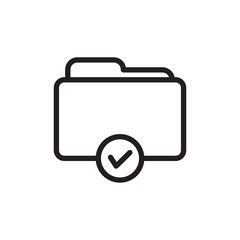 check folder, approve folder outlined vector icon. Modern simple isolated sign. Pixel perfect vector  illustration for logo, website, mobile app and other designs