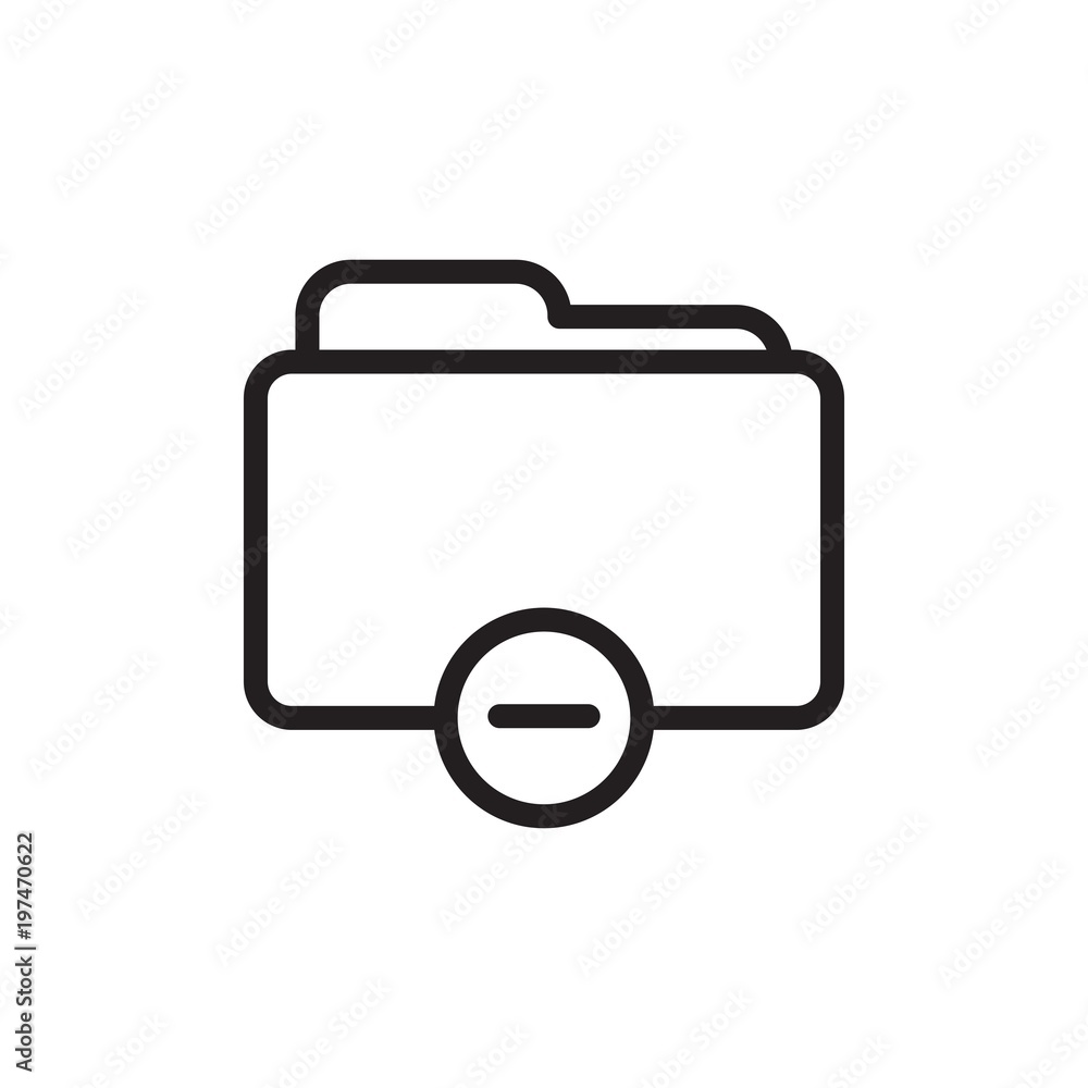 Poster remove folder, delete folder outlined vector icon. modern simple isolated sign. pixel perfect vector