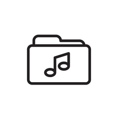 music folder outlined vector icon. Modern simple isolated sign. Pixel perfect vector  illustration for logo, website, mobile app and other designs
