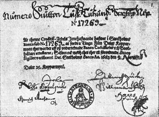 Schwedisches Papiergeld von 1663